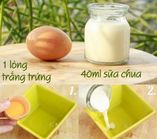 Mặt nạ lòng trắng trứng gà và sữa chua