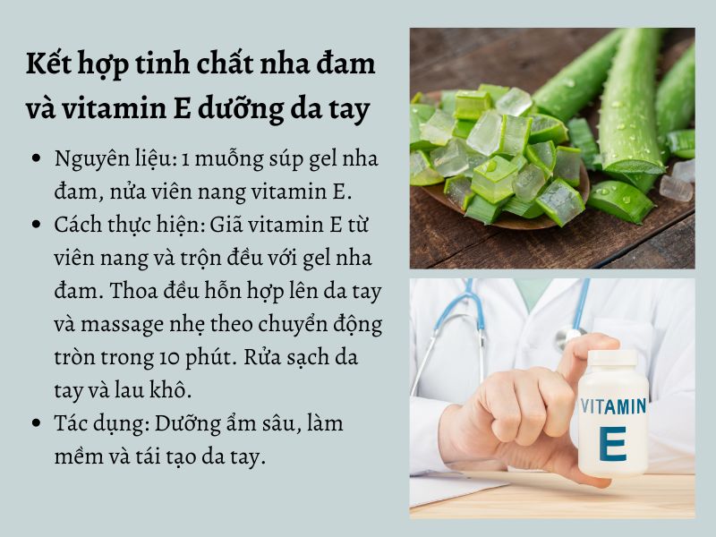 Cách làm mềm da tay bằng nha đam và vitamin E tại nhà 