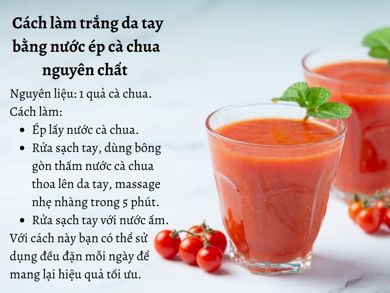 Nước ép nguyên chất làm trắng da tay tại nhà 