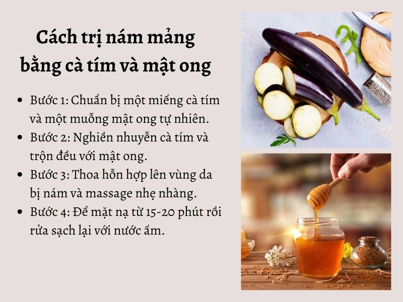 Cà tím kết hợp với mật ong trị nám mảng hiệu quả 