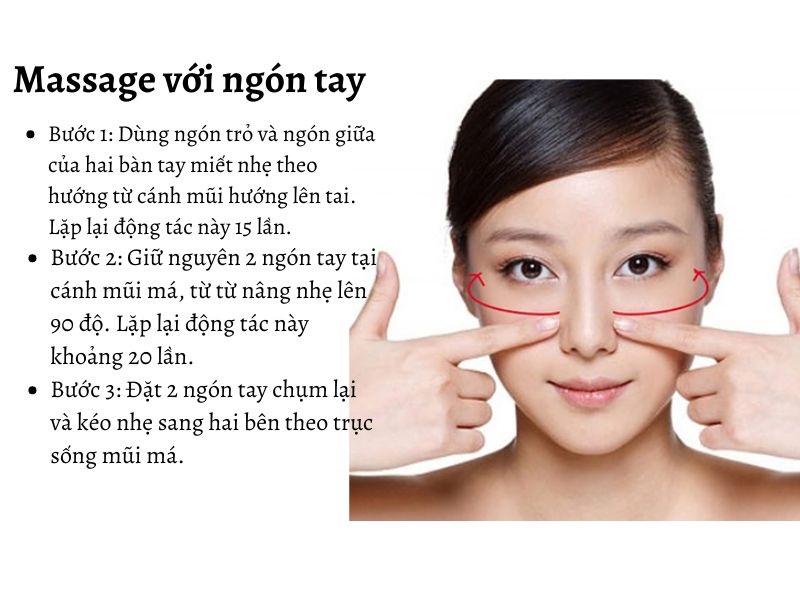 Massage xóa rãnh cười hiệu quả với ngón tay 