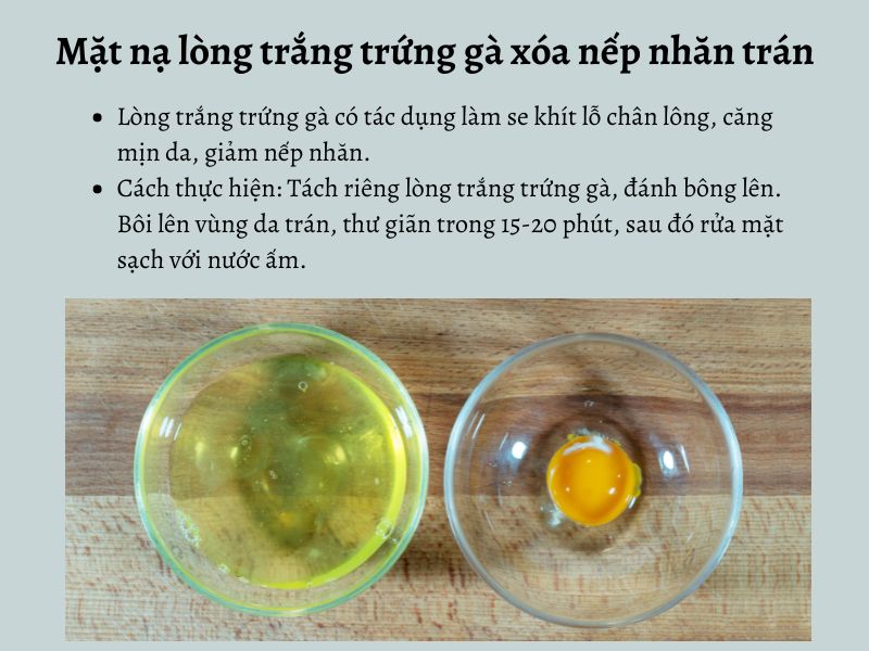 Mặt nạ lòng trắng trứng gà xóa nếp nhăn hiệu quả 