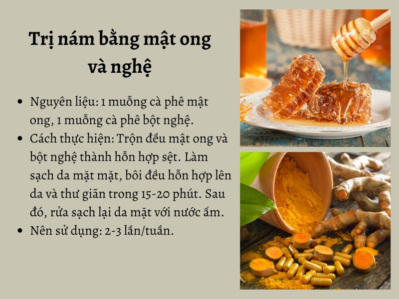 Kết hợp mật ong và bột nghệ trị nám hiệu quả 