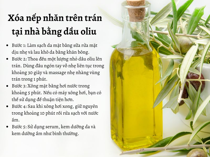 Xóa nếp nhăn trên trán bằng dầu oliu